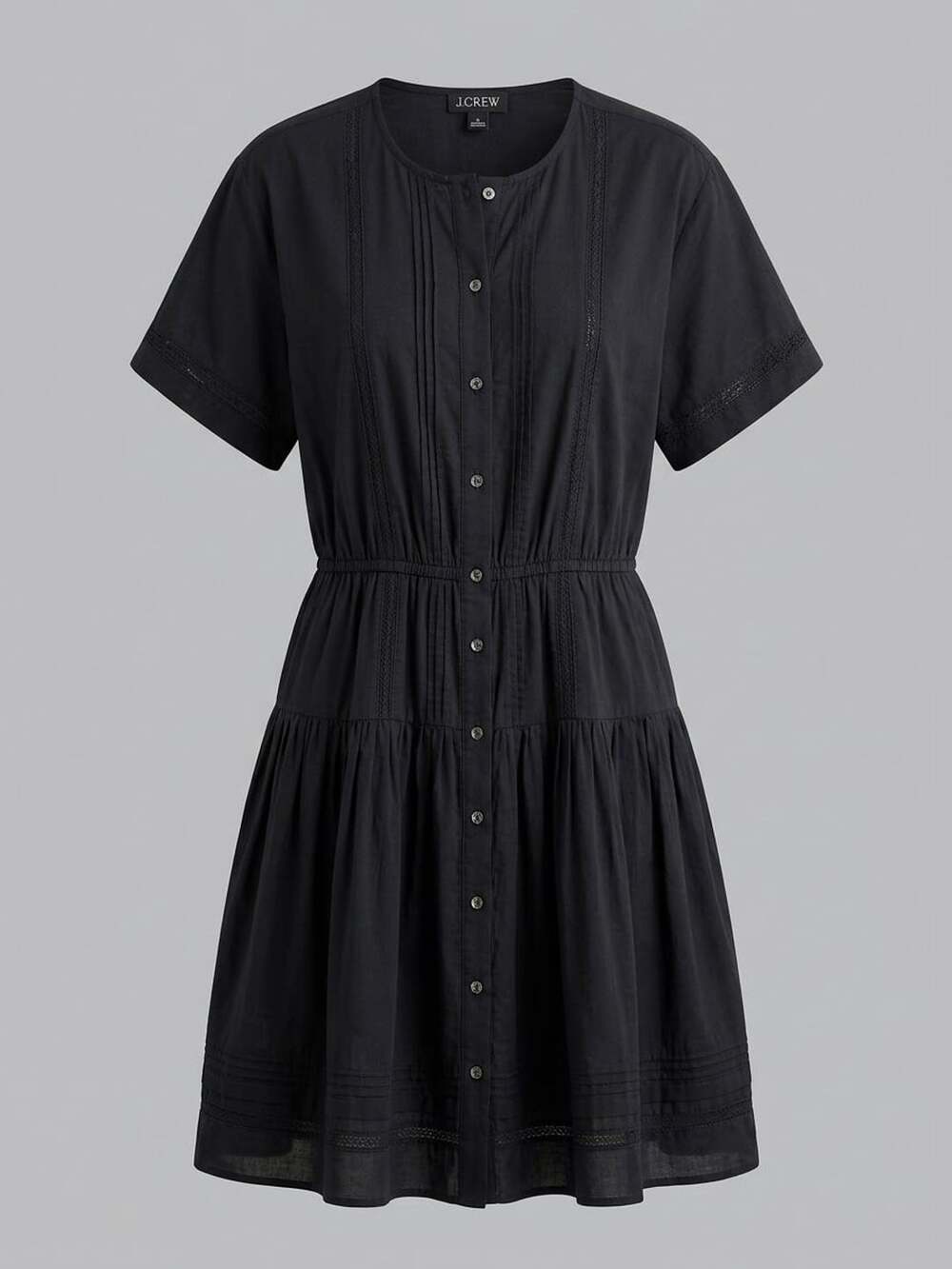 J.Crew Poplin Button-Up Mini Dress Size XXL Black